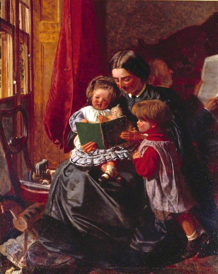 Arthur Boyd Houghton (1836-1875) - Mother and Children Reading - NG4151 - National Gallery