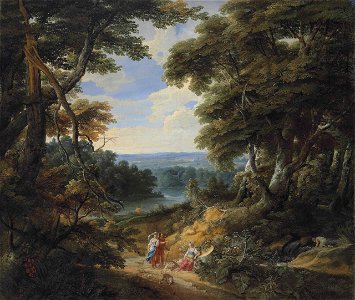 Arthois, Jacques d’ - Landscape with a castle and figures - 17th century