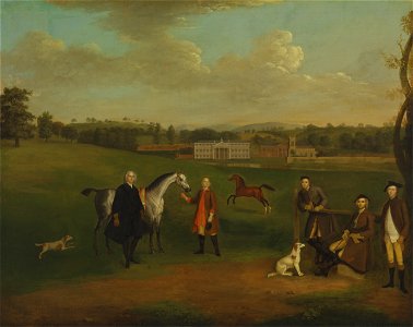 Arthur Devis - Leak Okeover, Rev. John Allen and Captain Chester at Okeover Hall, Staffordshire - Google Art Project
