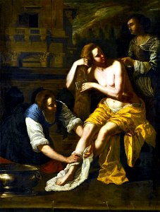Artemisia Gentileschi - Bathsheba at Her Bath (ca. 1637-1638). Free illustration for personal and commercial use.
