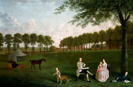 Arthur Devis - Sir John Shaw and his Family in the Park at Eltham Lodge, Kent - 1951.206 - Art Institute of Chicago. Free illustration for personal and commercial use.