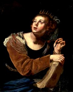 Artemisia Gentileschi - St Catherine of Alexandria - WGA8571. Free illustration for personal and commercial use.