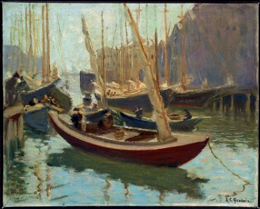 Arthur Clifton Goodwin - Boats at T Wharf - 1982.798 - Museum of Fine Arts