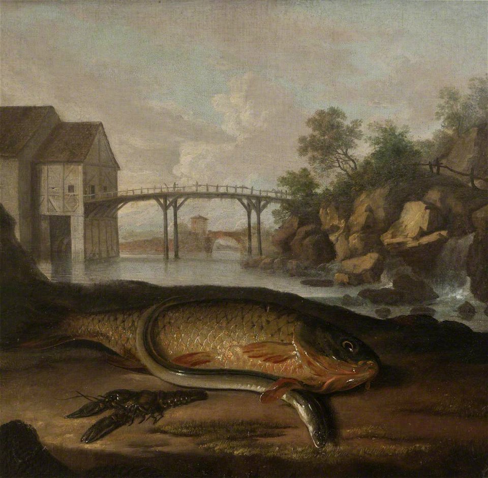 Arthur Devis (1712-1787) - Common Carp, Freshwater Crayfish and Eel, in an Imaginary French Setting (^) - 107879 - National Trust