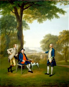 Arthur Holdsworth Conversing with Thomas Taylor and Captain Stancombe by the River Dart G-002062