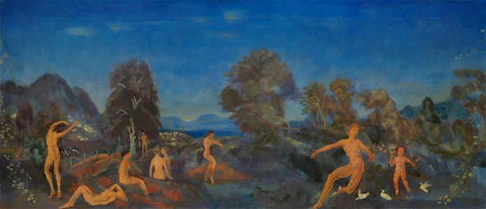 Arthur B. Davies (American, 1862-1928) - Hermes and the Infant Dionysus - 1927.198 - Cleveland Museum of Art