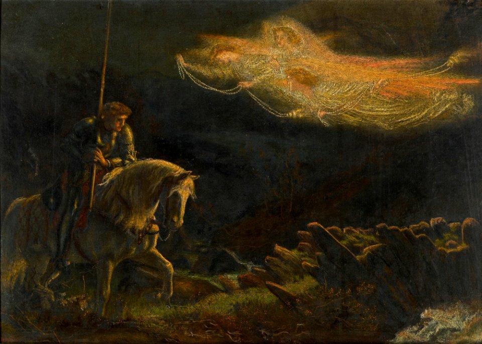 Arthur Hughes - Sir Galahad - The Quest for the Holy Grail (Study)