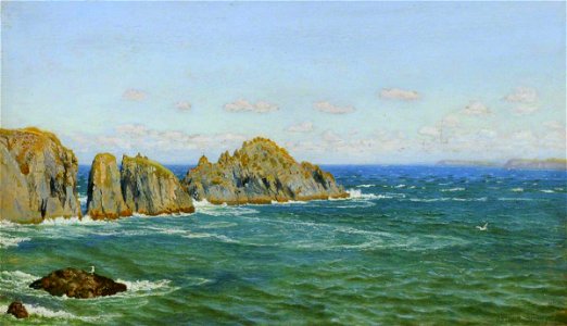 Arthur Hughes (1832-1915) - A Rocky Coast, Merope Rocks, near Harlyn Bay, North Cornwall - 622749 - National Trust