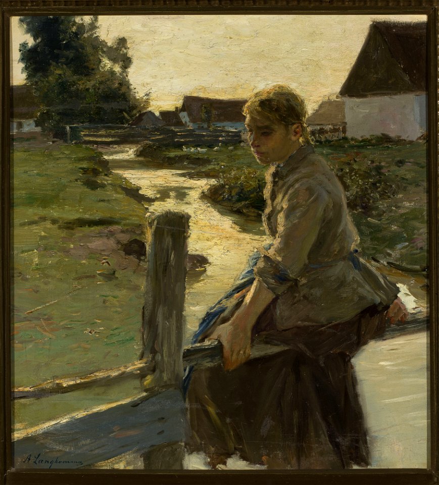 Arthur Langhammer - Girl at a creek - M.Ob.546 MNW - National Museum in Warsaw