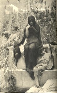 Arthur Hacker - By the Waters of Babylon (1888). Free illustration for personal and commercial use.