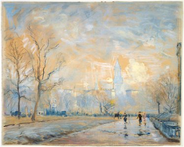 Arthur Clifton Goodwin - Custom House Tower from the Public Garden, Boston - 48.556 - Museum of Fine Arts