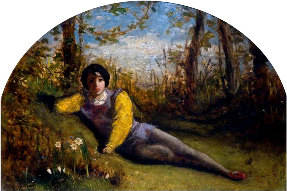 Arthur Hughes (1832-1915) - Study for 'The Young Poet (Portrait of the Artist)' - 1957P30 - Birmingham Museums Trust