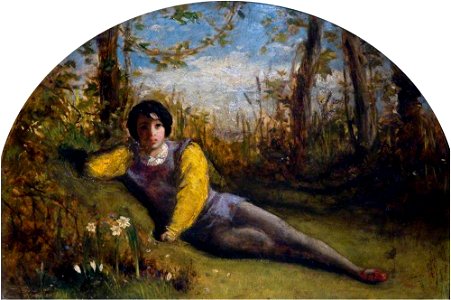 Arthur Hughes (1832-1915) - Study for 'The Young Poet (Portrait of the Artist)' - 1957P30 - Birmingham Museums Trust