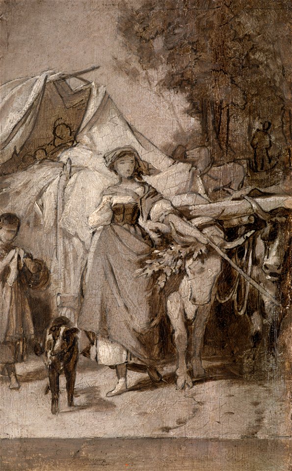 Arthur Georg Freiherr von Ramberg - Zwei Grisaillen zu Hermann und Dorothea - G 10187 a,b - Lenbachhaus