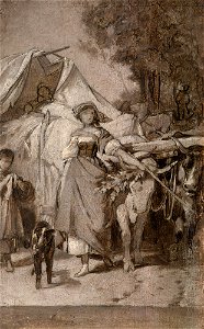 Arthur Georg Freiherr von Ramberg - Zwei Grisaillen zu Hermann und Dorothea - G 10187 a,b - Lenbachhaus