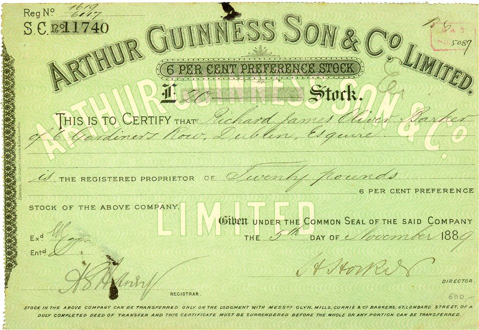 Arthur Guinness Son & Co 1889