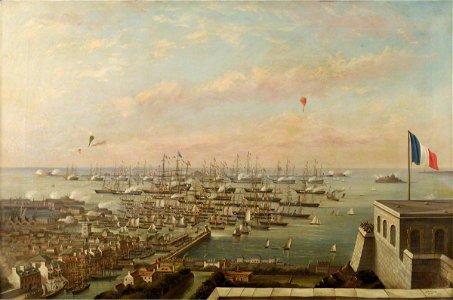 Arthur Wellington Fowles (1815-1883) - Queen Victoria's Visit to Cherbourg, 12 August 1858 - BHC0638 - Royal Museums Greenwich