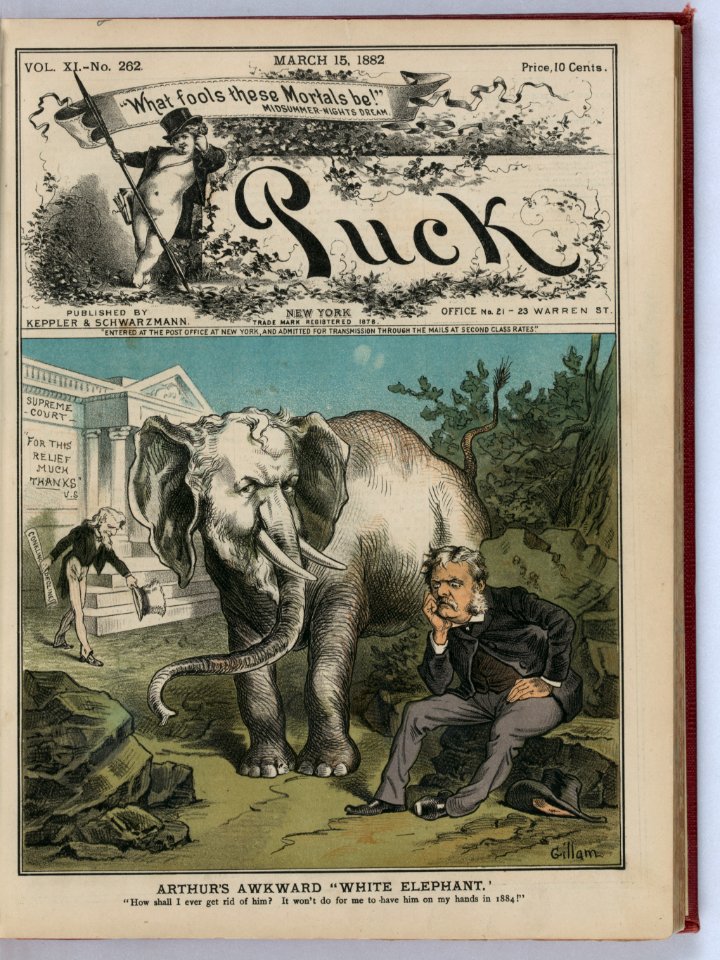 Arthur's awkward white elephant - Gillam. LCCN2012645622