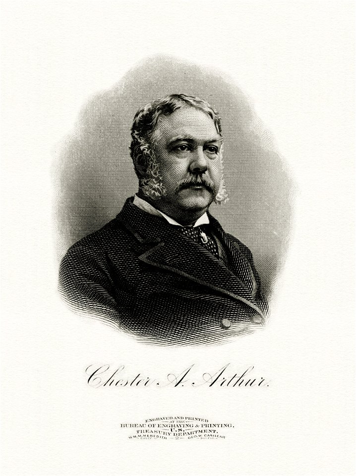 ARTHUR, Chester A-President (BEP engraved portrait)