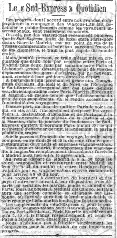 Article du Petit Parisien du 7 juin 1900
