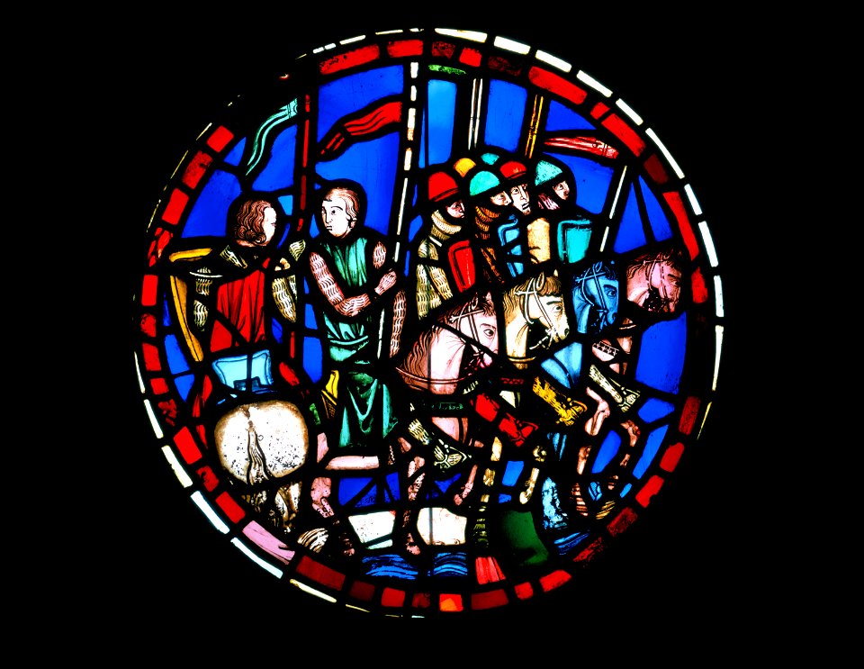 Artist, maker unknown, French - Rondel Depicting Holofernes's Army Crossing the Euphrates River - Google Art Project