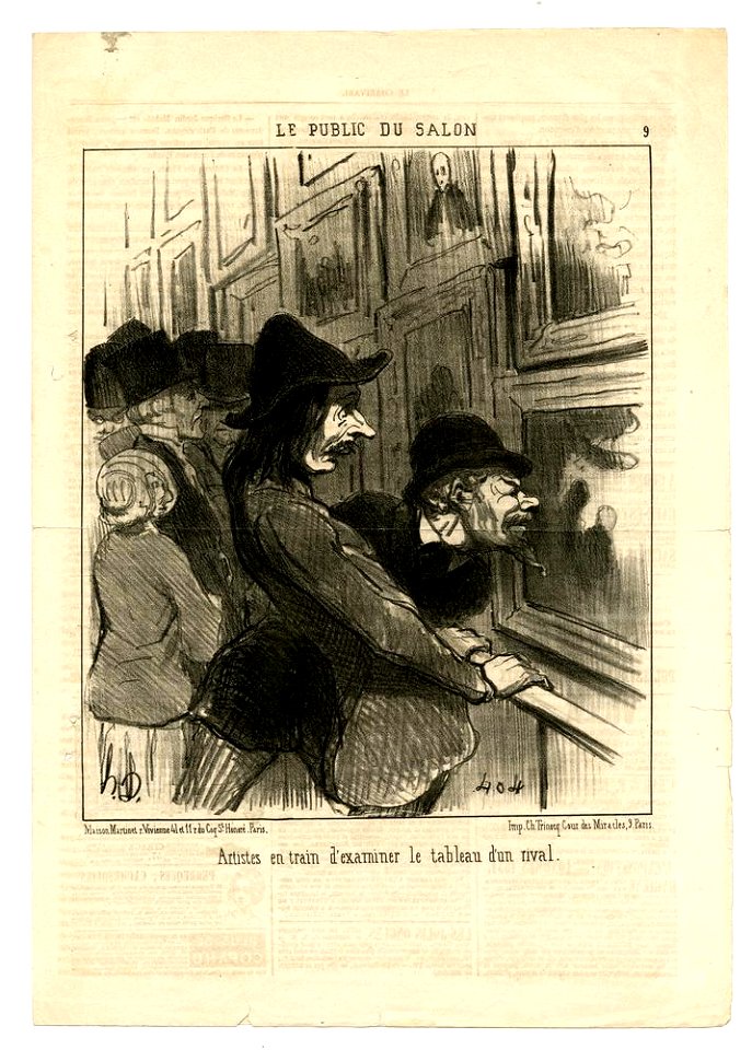 Artistes en train d'examiner le tableau d'un rival (Artists examining a painting done by a rival) (BM 1861,1012.486)