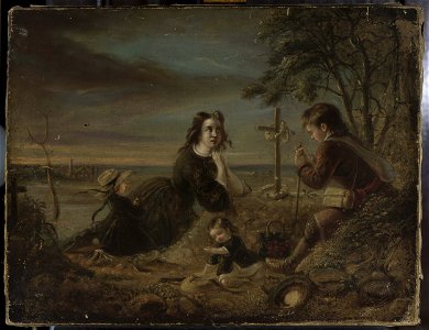 Artur Grottger - Prayer at the grave - 183391 MNW - National Museum in Warsaw