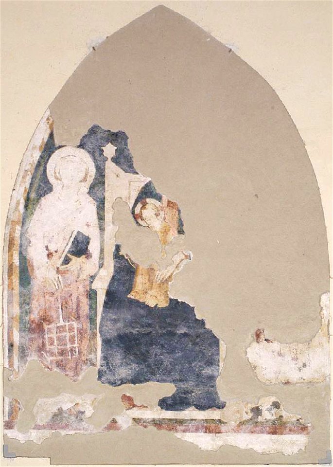 Artista laziale, Madonna col Bambino in trono e san Lorenzo (XIII-XIV secolo)