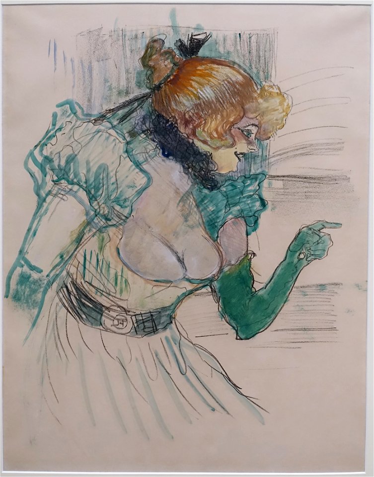 Artist with Green Gloves, Singer Dolly at the 'Cafe Star', by Henri de Toulouse-Lautrec, 1899, tempera-enriched lithography on cardboard - Museu de Arte de São Paulo - DSC07400