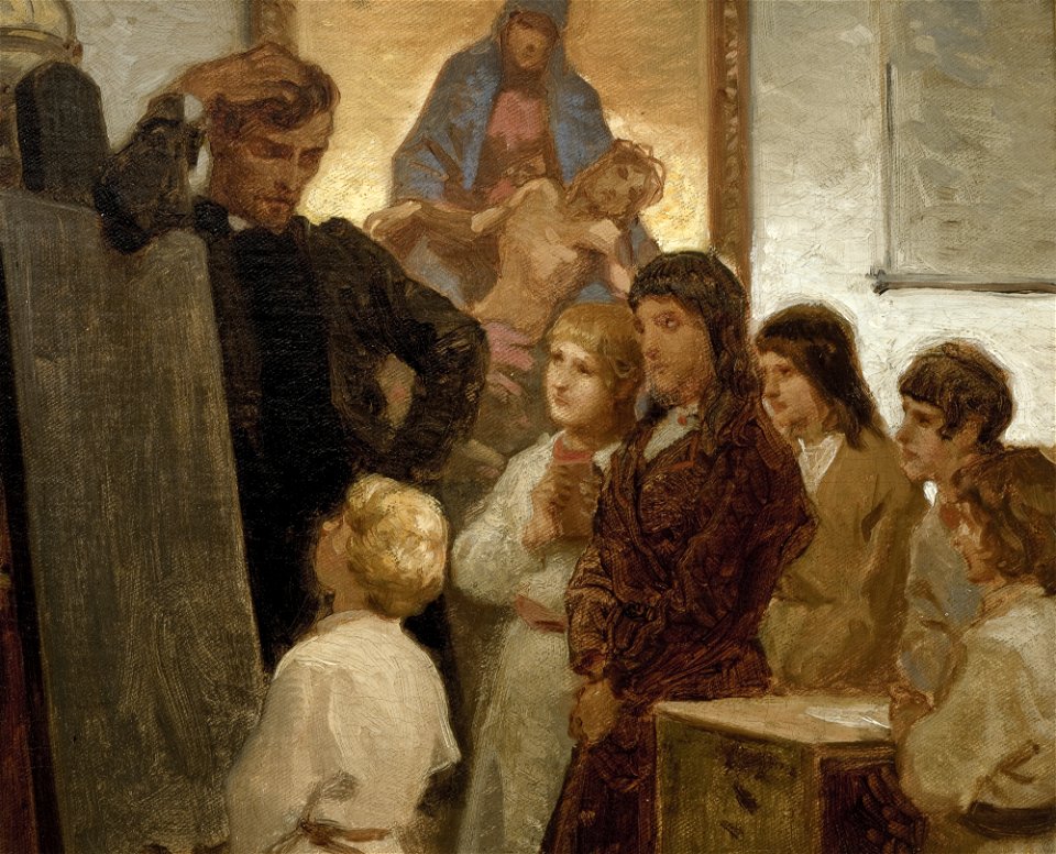Artur Grottger - Village School at Wróblewice - MNK II-a-980 - National Museum Kraków