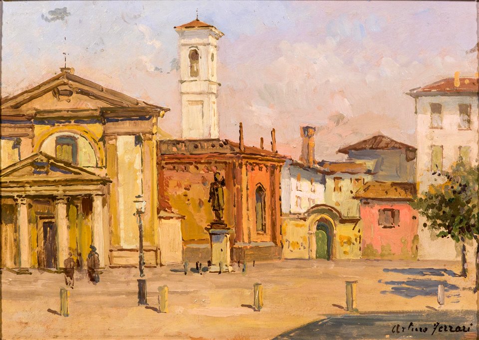 Arturo Ferrari Piazza Borromeo Milano 1919