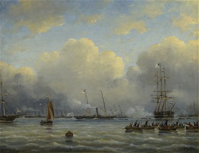 Ary Pleysier (1809-79) - The Royal Yacht off Flushing - RCIN 403711 - Royal Collection