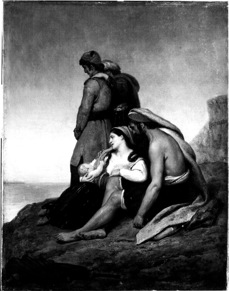 Ary Scheffer - Griekse bannelingen op een rots, starend naar hun verloren vaderland - SA 1828 - Amsterdam Museum