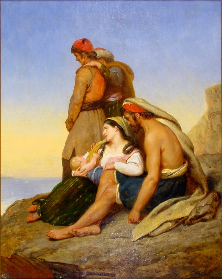 Ary Scheffer - Griekse bannelingen op een rots, starend naar hun verloren vaderland - BR1642 - Rijksmuseum Twenthe