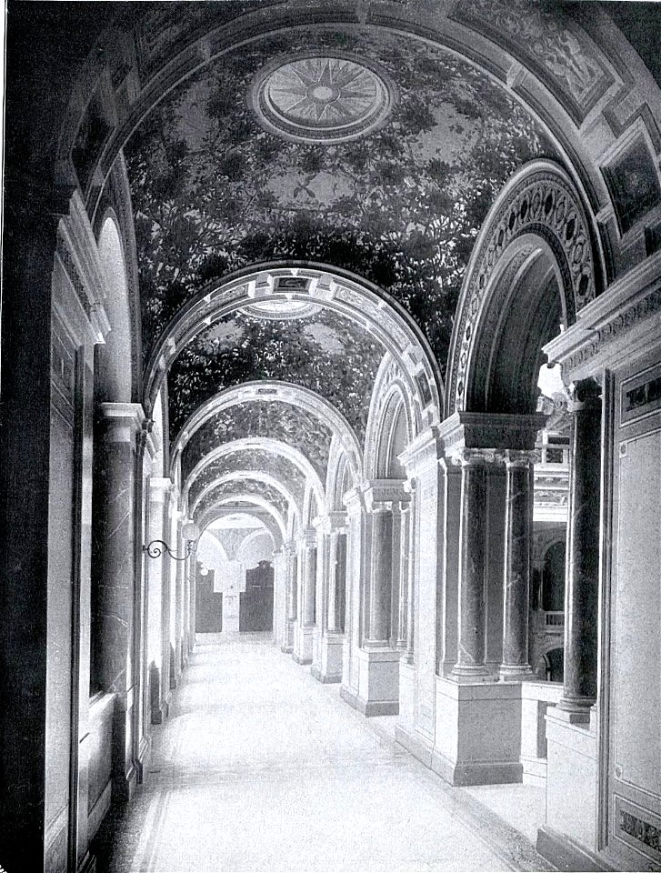 Arwed Rossbach und seine Bauten, Berlin 1904, Leipzig Universität, Wandelhalle, Detail 2, Erbaut von 1891 bis 1897