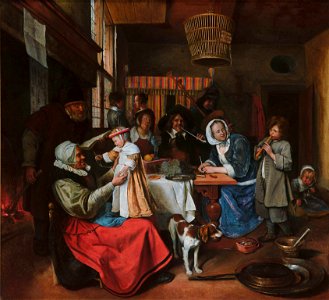 As the old sing, so twitter the young, by Jan Steen
