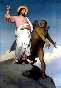 Ary Scheffer - The Temptation of Christ (1854). Free illustration for personal and commercial use.