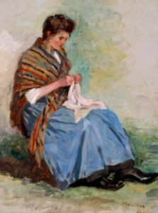 Asai Chu - Woman Sewing - Google Art Project