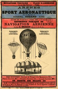 Arènes du sport aéronautique sous la direction de Eugène Godard, aîné, lundi de Paques, 6 avril 1885, à 2 heures
