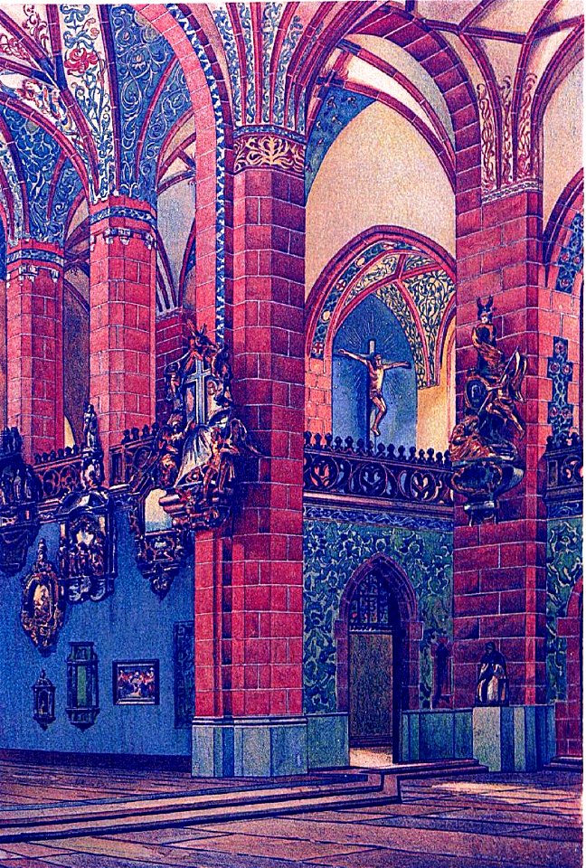 Arwed Rossbach und seine Bauten, Berlin 1904, Leipzig, Paulinerkirche, Innenansicht. Erbaut von 1898 bis 1899