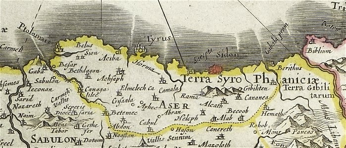 Aser. Willem Janszoon Blaeu and Joan Blaeu. Terra Sancta quae in Sacris Terra Promissionis olim Palestina. 1648-1664
