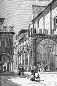 Ascoli Piceno – Portico di San Francesco (xilografia)