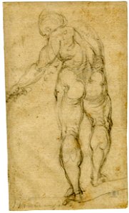 Ascribed to Pierino da Vinci - A nude man, seen from behind, his arms drawn over to the l. c.1540, 1895,0915.512