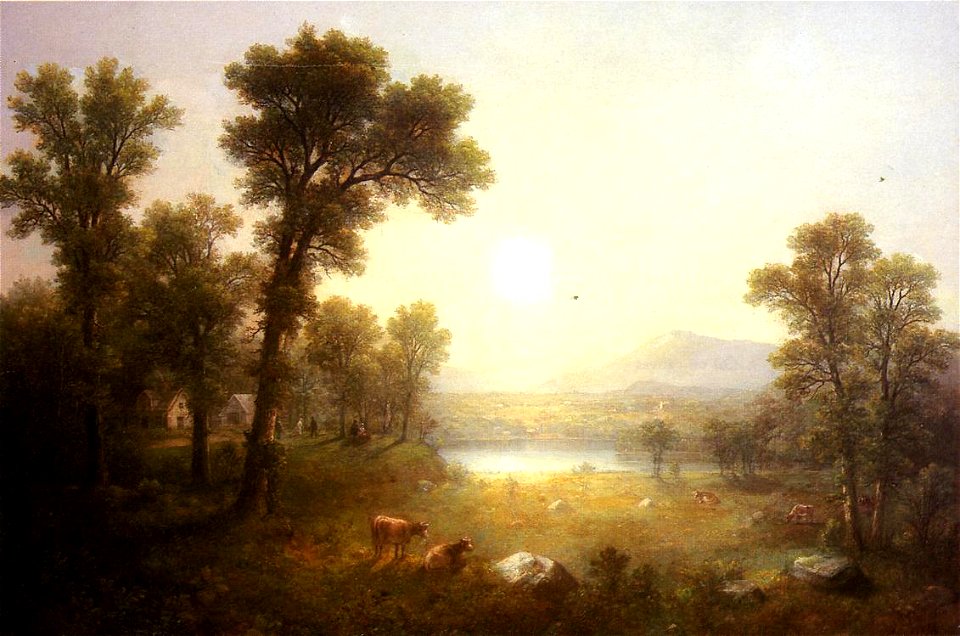 AsherDurand-Lake Scene Mountains 1874