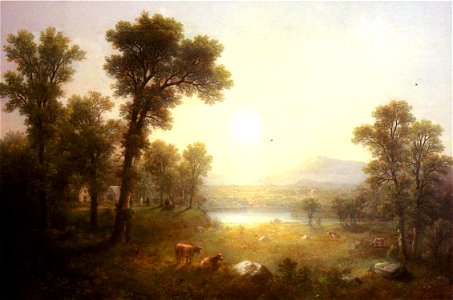 AsherDurand-Lake Scene Mountains 1874