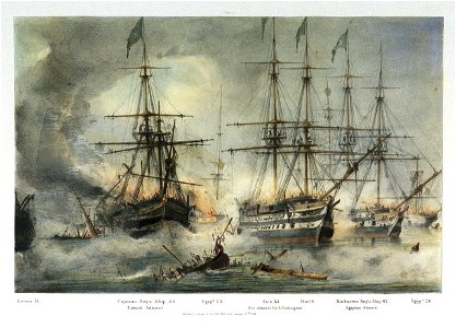 Asia and other vessels at the Battle of Navarino, 20 Oct 1827 PW4851