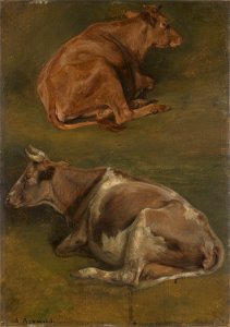 Anders Askevold - Study of Cows - NG.M.00520l - National Museum of Art, Architecture and Design. Free illustration for personal and commercial use.