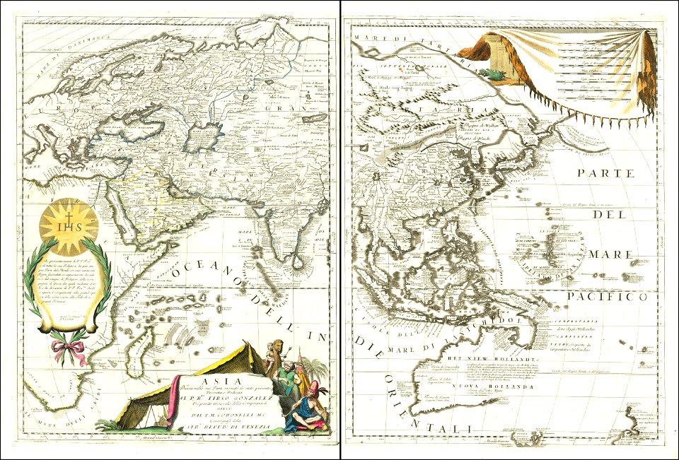 Asia Divisa nelle sue Parti secondo lo stato presente