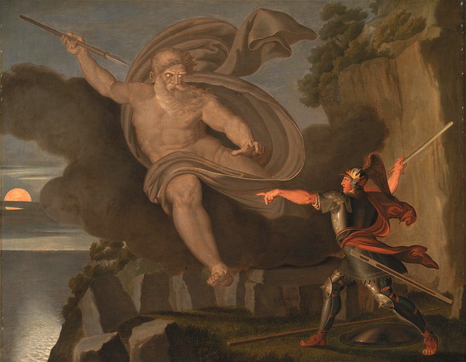 Asmus Jacob Carstens - Fingal´s Battle with the Spirit of Loda - KMS607 - Statens Museum for Kunst