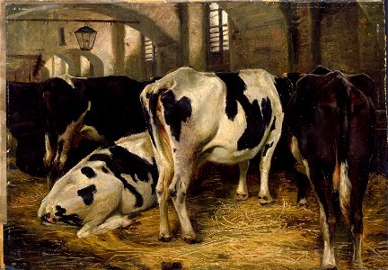Anders Askevold - Cowshed - NG.M.01948 - National Museum of Art, Architecture and Design. Free illustration for personal and commercial use.